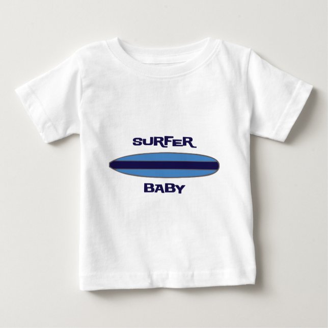 Blue Surfer Baby Baby T-Shirt (Front)