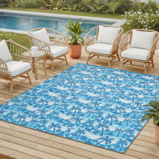 Blue Surfer  Outdoor Rug