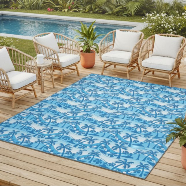 Blue Surfer  Outdoor Rug (Creator Uploaded)