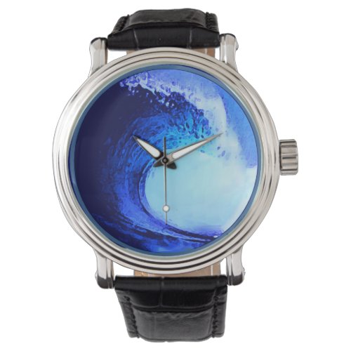 blue surfing wave tube watch