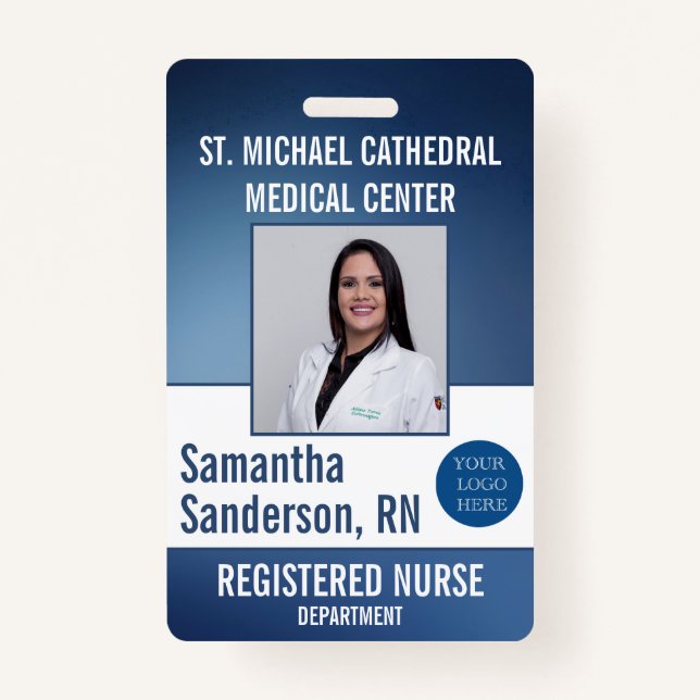 Blue Surgical Medical ID Logo Employee Badge (Front)