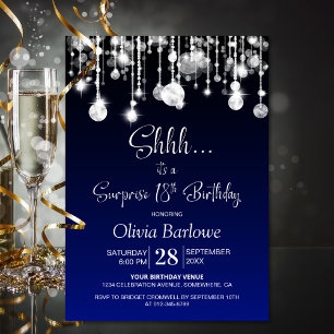 Blue Surprise 18th Birthday Party Invitation
