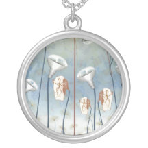 Blue Surreal Print Necklace