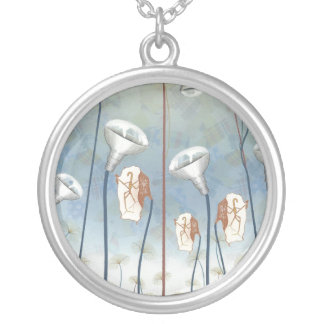 Blue Surreal Print Necklace