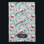 Blue Sushi Personalized Cute Pattern Kitchen Towel<br><div class="desc">Personalize this cute sushi patterned dish towel. This stylish sushi pattern has rice bowls,  sushi,  soy sauce,  and flowers,  Makes a great gift for a sushi lover. Designed for you by blackberry Boulevard.</div>