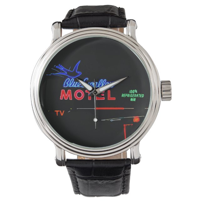 Blue Swallow Motel Neon Sign, Route 66, New Mexico Watch (Front)