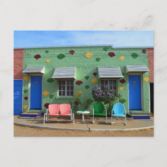 Blue Swallow Motel, Rooms 10 & 11, Tucumcari, N.M. Postcard (Front)