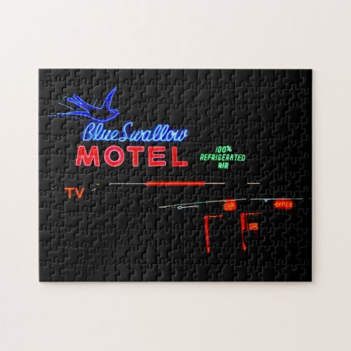 Blue Swallow Motel Sign Route 66 Tucumcari NM Jigsaw Puzzle