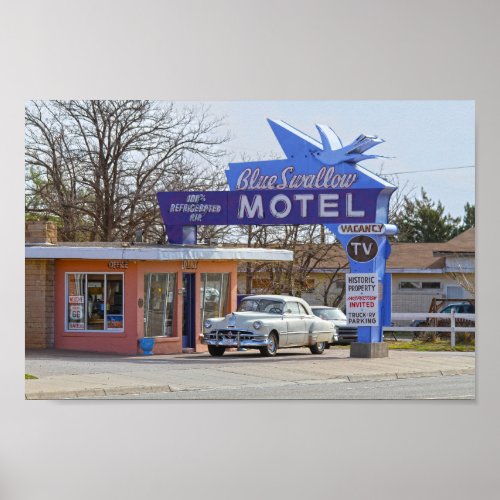 Blue Swallow Motel Tucumcari New Mexico Poster