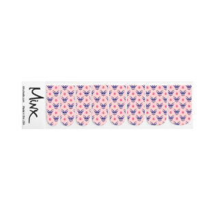 Blue Swallow & Pink Heart Minx Nail Art