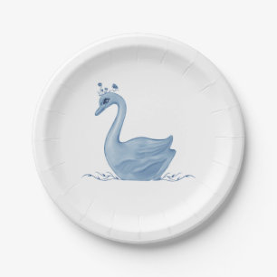 Blue Swan Paper Plates