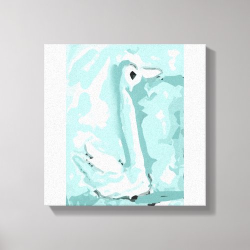 Blue Swan Stretched Canvas Print
