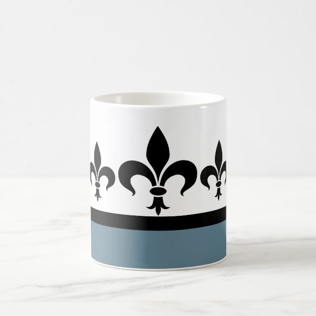 Blue Swanky Fleur De Lis Mug (Center)