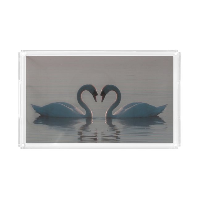 Blue Swans Must Be Love Acrylic Tray (Front)