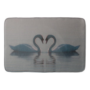 Blue Swans Must Be Love Bath Mat