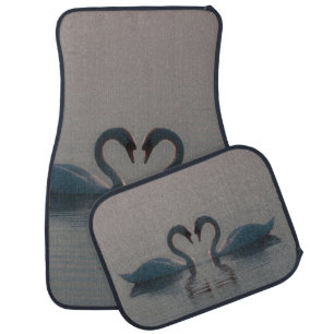 Blue Swans Must Be Love Car Floor Mat
