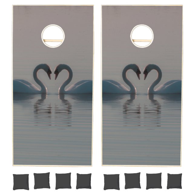 Blue Swans Must Be Love Cornhole Set (Set)