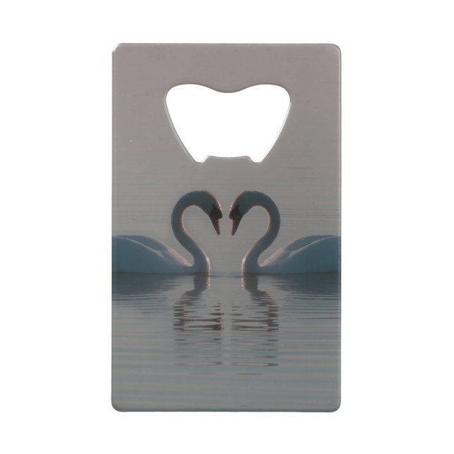 Blue Swans Must Be Love Credit Card Bottle Opener (Front)