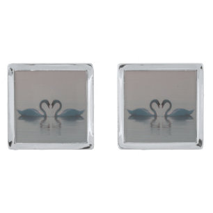 Blue Swans Must Be Love Cufflinks