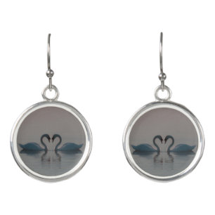 Blue Swans Must Be Love Earrings