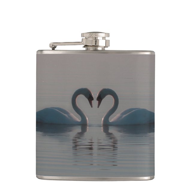Blue Swans Must Be Love Flask (Front)