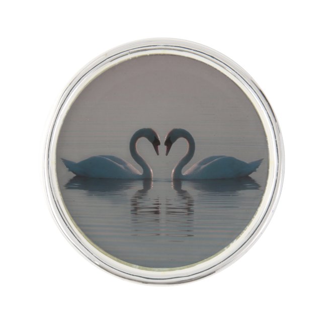 Blue Swans Must Be Love Lapel Pin (Front)