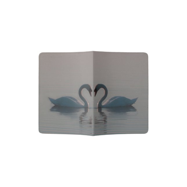 Blue Swans Must Be Love Passport Holder (Opened)