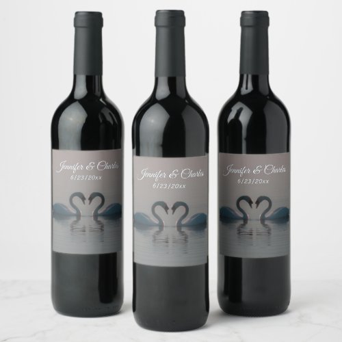 Blue Swans Must Be Love Wine Label