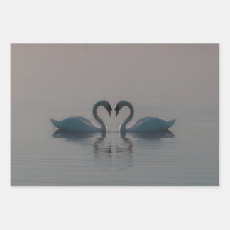 Blue Swans Must Be Love Wrapping Paper Sheets