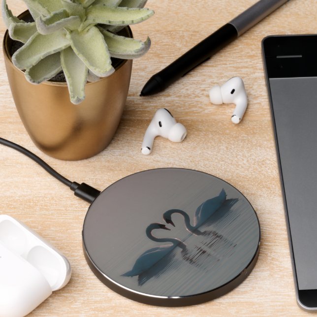 Blue Swans  Wireless Charger (Desk 2)
