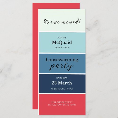 Blue Swatch House Warming Party Invite