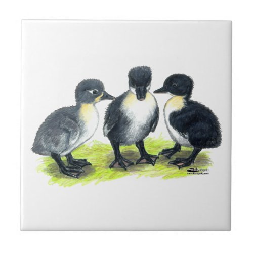 Blue Swedish Ducklings Tile