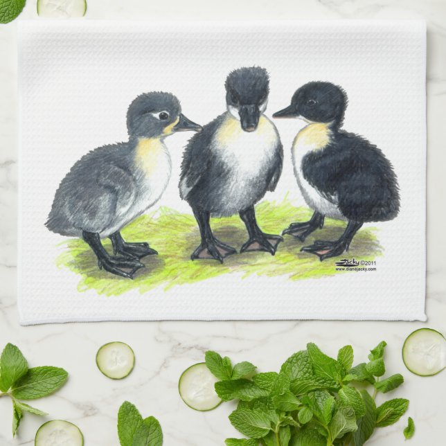 Blue Swedish Ducklings Towel (Folded)