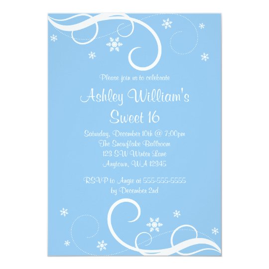 Sweet Sixteen Winter Wonderland Invitations 9