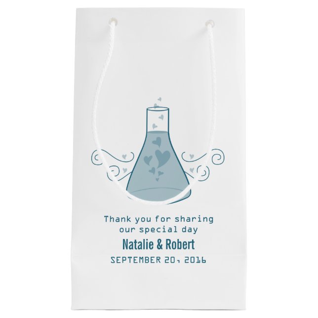 Blue Sweet Chemistry Wedding Gift Bag (Front)