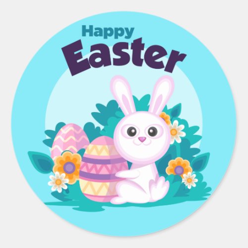 Blue sweet Easter bunny  Sticker