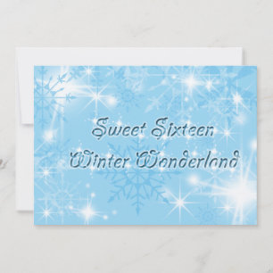 Blue Sweet Sixteen Invitation Winter Wonderland