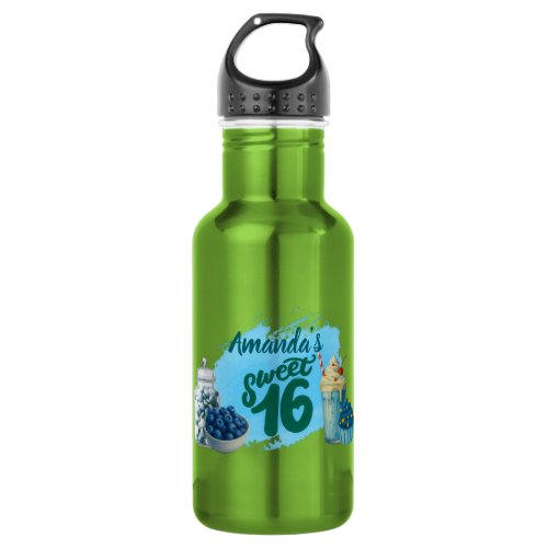 Blue Sweet Sixteen Water Bottle