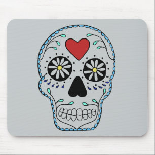 Blue Sweet Sugar Skull Mouse Pads