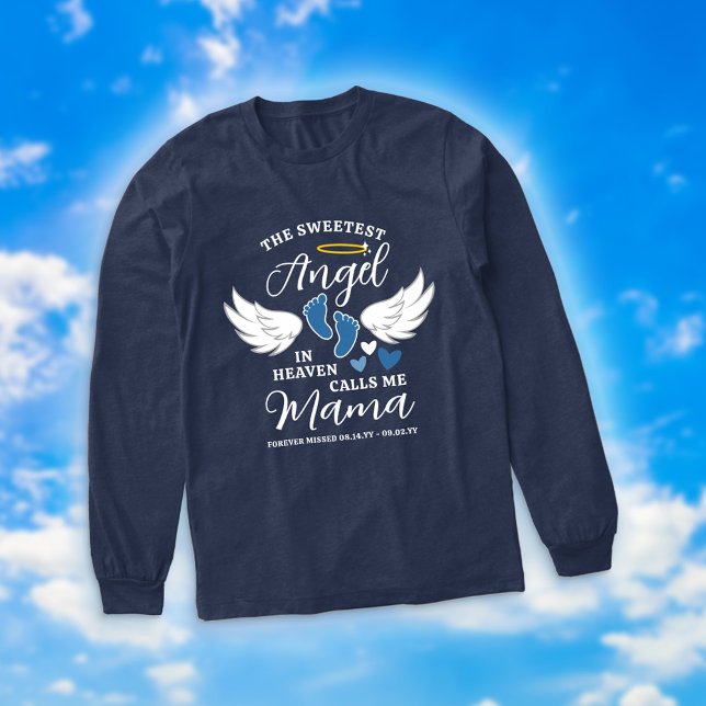 Blue Sweetest Angel Calls Me Mama Loss of Son Tri-Blend Shirt (Creator Uploaded)