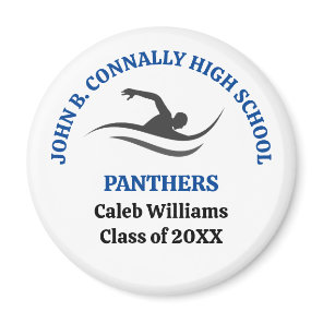Blue Swim Team Personalized Swimmer Magnet