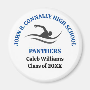 Blue Swim Team Personalized Swimmer Magnet