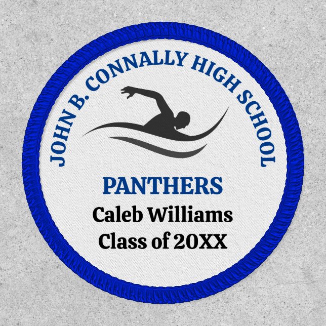 Blue Swim Team Personalized Swimmer Patch (Front)