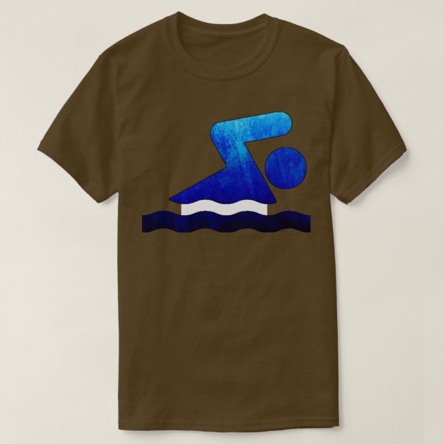 Blue Swimmer  T-Shirt (Design Front)