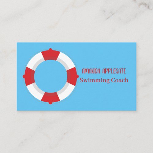 Blue Swimming Coach Instructor  Business Card