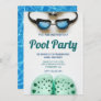 Blue Swimming Goggles Pool Party Baby Shower Invitation