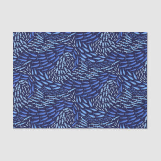 Blue Swimming Ocean Fish - Dark Tissue Paper