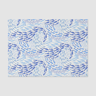 Blue Swimming Ocean Fish - Light Tissue Paper