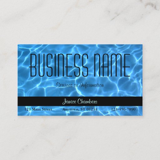 Customizable Blue Swimming Pool Pattern Business Card