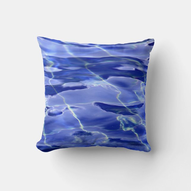 Blue Swimming Pool Throw Pillow (Front)